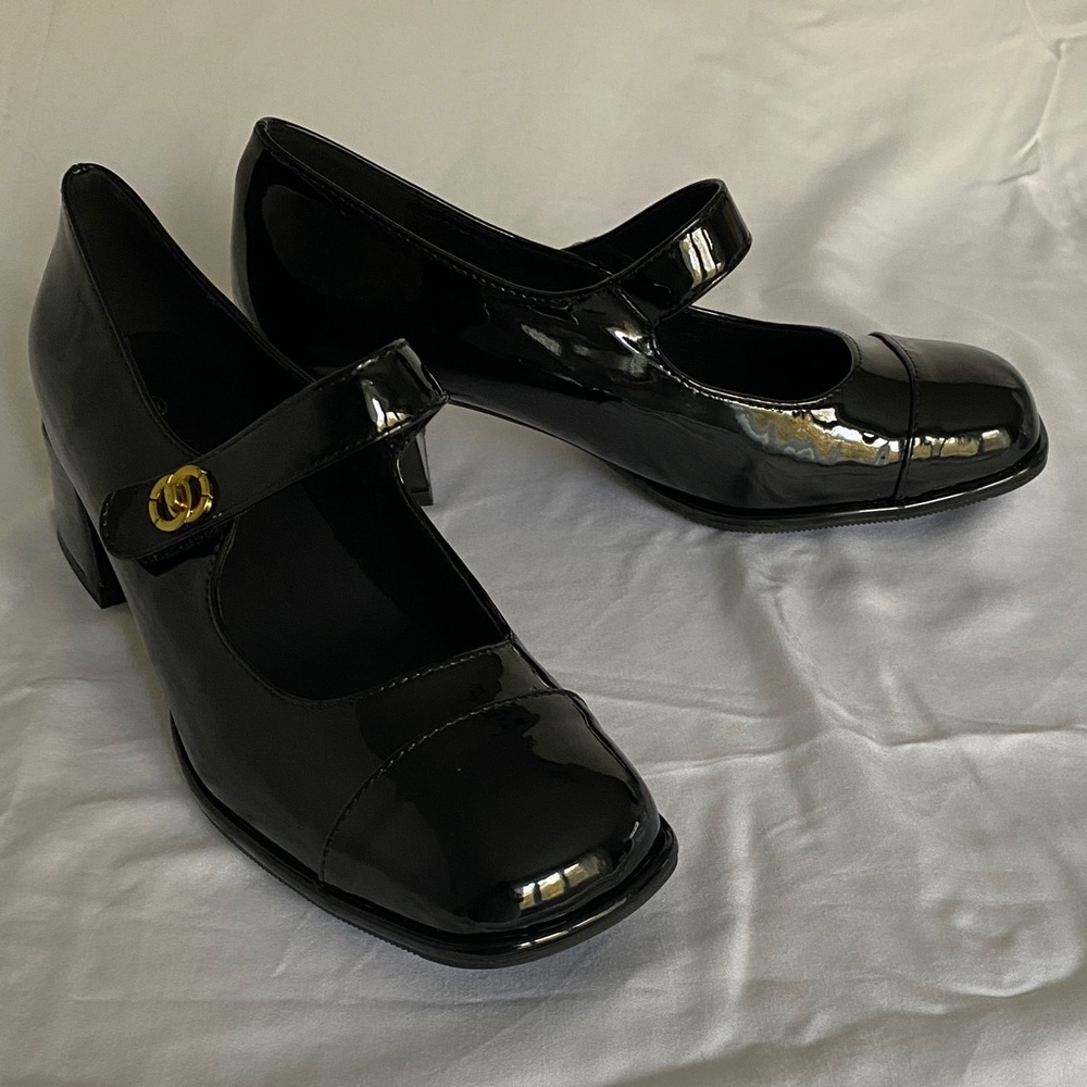 Newbella Elegant Black Patent Leather Mary Jane Shoes size 41